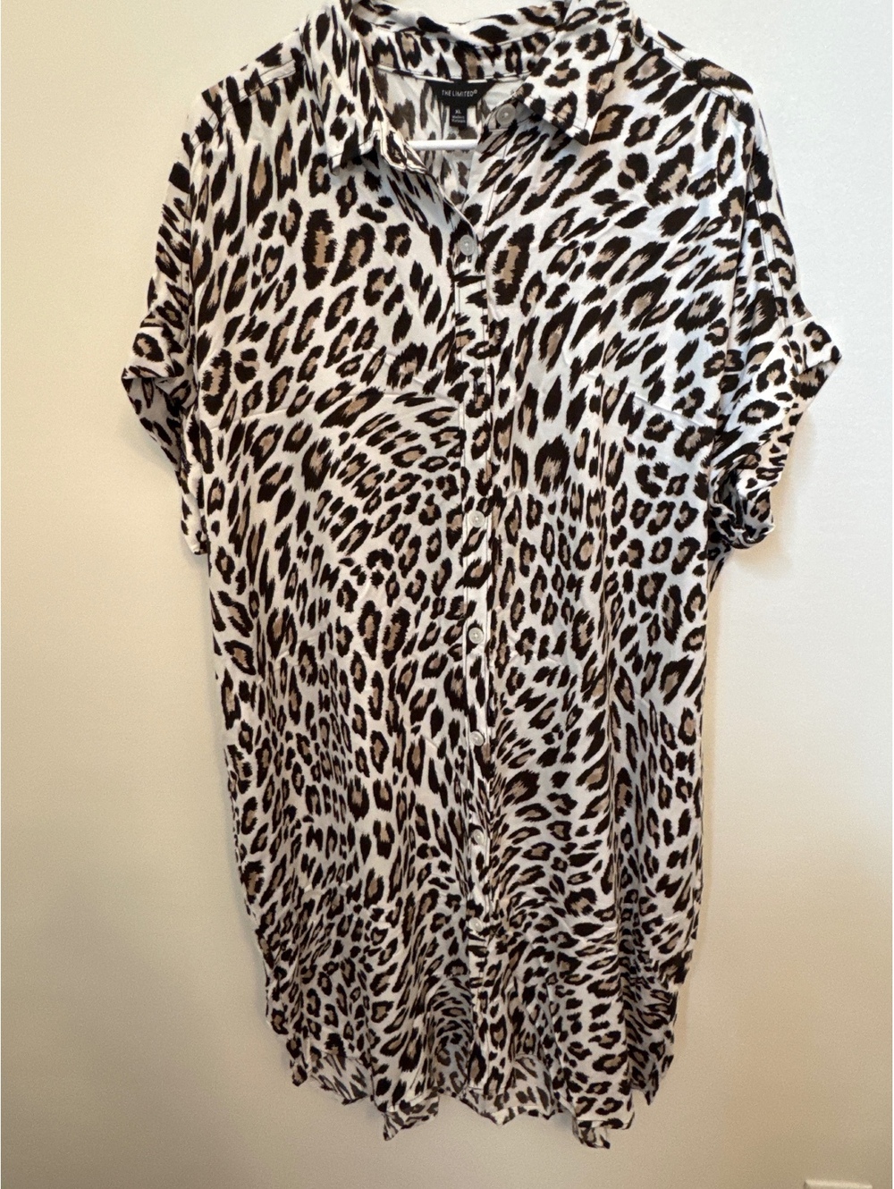 The Limited XL Animal Print Button-Up Shirt Dress